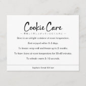 Cookie Care Instructions Minimalist Typography Bedankkaart (Voorkant)