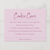 Cookie Care Instructions Pink Simple Typography Bedankkaart (Voorkant)