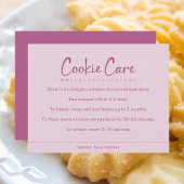 Cookie Care Instructions Pink Simple Typography Bedankkaart