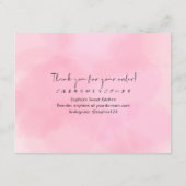 Cookie Care Instructions Simple Pink Watercolor Bedankkaart (Achterkant)