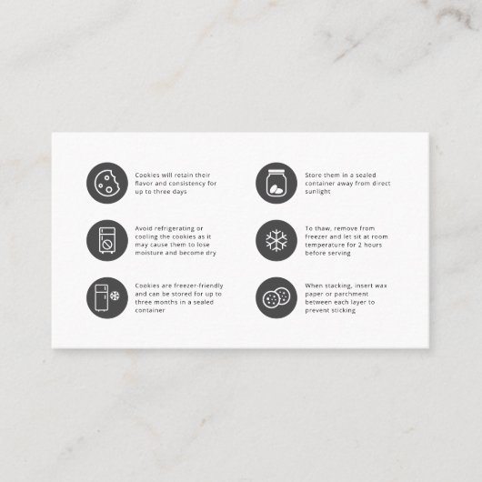 Cookie Care Minimalist Flat Dank u kaart Visitekaartje (Voorkant)