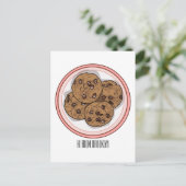 Cookie cartoon afbeelding chocolade chip briefkaart (Staand voorkant)