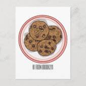 Cookie cartoon afbeelding chocolade chip briefkaart (Voorkant)