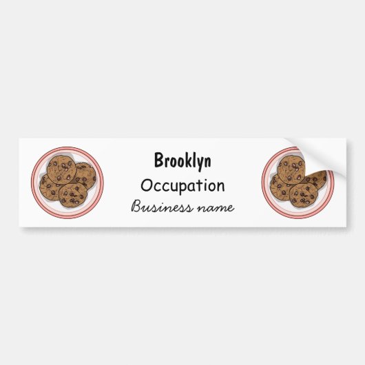 Cookie cartoon afbeelding chocolade chip bumpersticker (Voorkant)