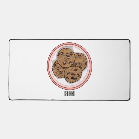 Cookie cartoon afbeelding chocolade chip bureaumat (Voorkant)