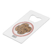 Cookie cartoon afbeelding chocolade chip creditkaart flessenopener (Achterkant Gekanteld)
