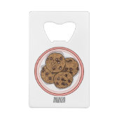 Cookie cartoon afbeelding chocolade chip creditkaart flessenopener (Achterkant)