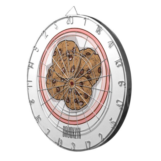 Cookie cartoon afbeelding chocolade chip dartbord (Voorkant Rechts)