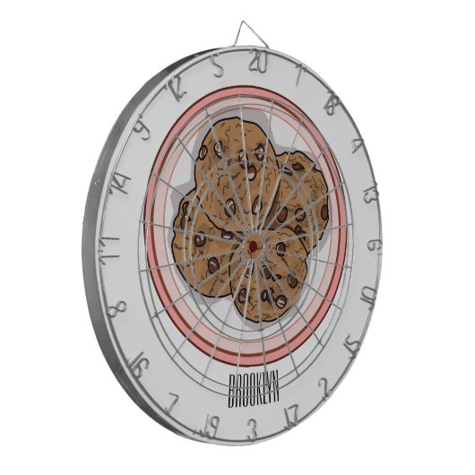 Cookie cartoon afbeelding chocolade chip dartbord (Voorkant Links)