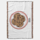 Cookie cartoon afbeelding chocolade chip deken (Voorkant Verticaal)