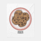 Cookie cartoon afbeelding chocolade chip fleece deken (Voorkant)
