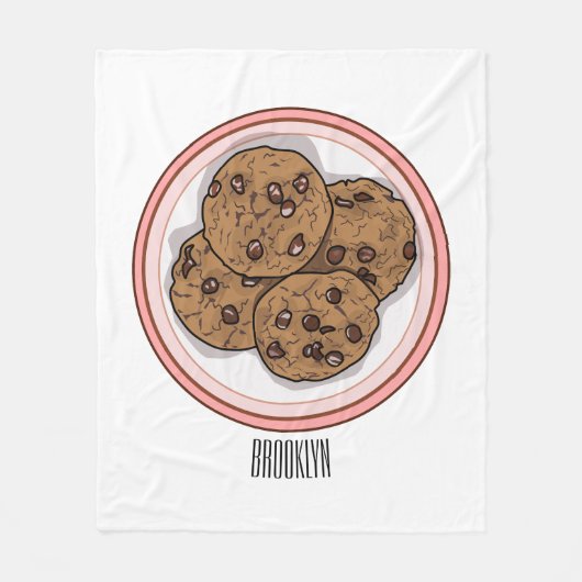 Cookie cartoon afbeelding chocolade chip fleece deken (Voorkant)