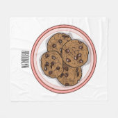 Cookie cartoon afbeelding chocolade chip fleece deken (Voorkant (Horizontaal))