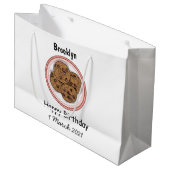 Cookie cartoon afbeelding chocolade chip groot cadeauzakje (Voorkant Gekanteld)