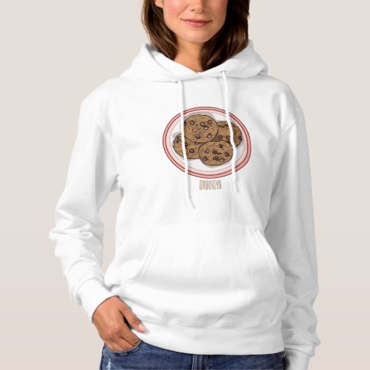 Cookie cartoon afbeelding chocolade chip hoodie (Voorkant)
