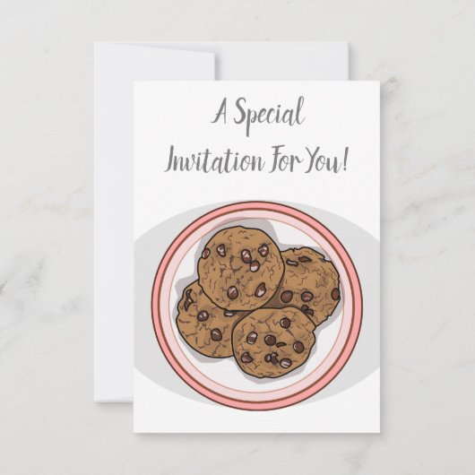 Cookie cartoon afbeelding chocolade chip kaart (Achterkant)