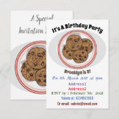 Cookie cartoon afbeelding chocolade chip kaart (Voorkant / Achterkant)