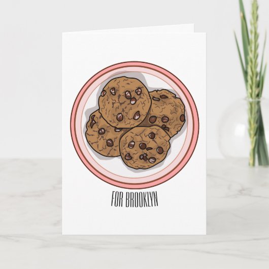Cookie cartoon afbeelding chocolade chip kaart (Voorkant)