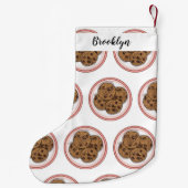 Cookie cartoon afbeelding chocolade chip kleine kerstsok (Achterkant)