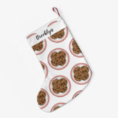 Cookie cartoon afbeelding chocolade chip kleine kerstsok (Achterkant (Hangend))