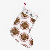 Cookie cartoon afbeelding chocolade chip kleine kerstsok (Voorkant (Hangend))