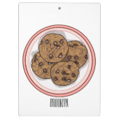 Cookie cartoon afbeelding chocolade chip klembord (Achterkant)
