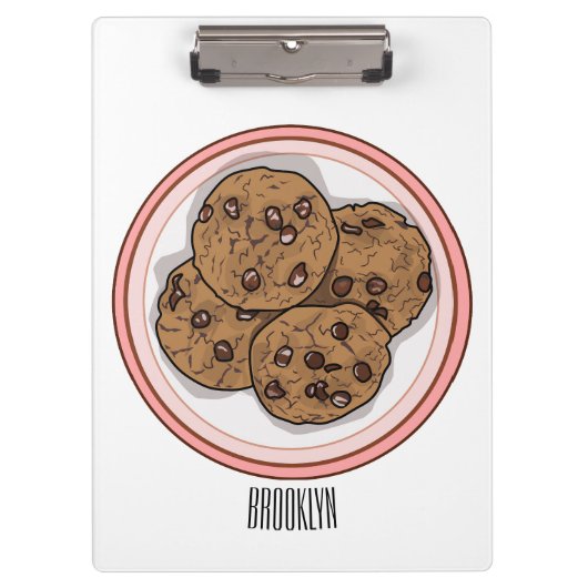 Cookie cartoon afbeelding chocolade chip klembord (Voorkant)