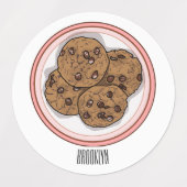 Cookie cartoon afbeelding chocolade chip labels (Design 2)