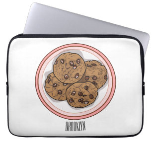 Cookie cartoon afbeelding chocolade chip laptop sleeve