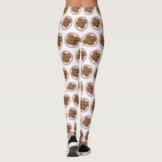 Cookie cartoon afbeelding chocolade chip leggings (Achterkant)
