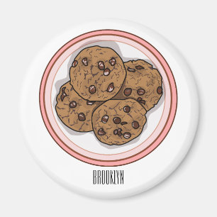 Cookie cartoon afbeelding chocolade chip magneet