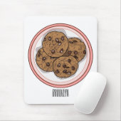 Cookie cartoon afbeelding chocolade chip muismat (Met muis)