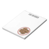 Cookie cartoon afbeelding chocolade chip notitieblok (Linkerzijde)