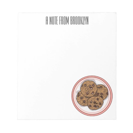 Cookie cartoon afbeelding chocolade chip notitieblok (Voorkant)