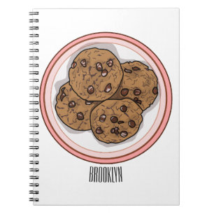Cookie cartoon afbeelding chocolade chip notitieboek