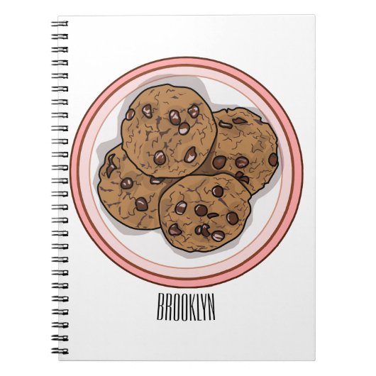 Cookie cartoon afbeelding chocolade chip notitieboek (Voorkant)