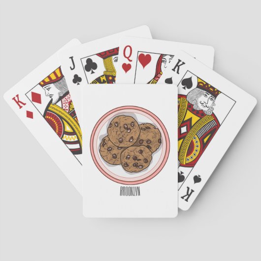Cookie cartoon afbeelding chocolade chip pokerkaarten (Achterkant)