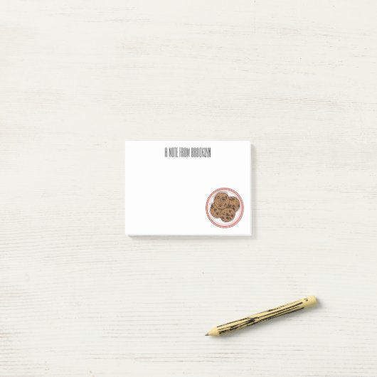 Cookie cartoon afbeelding chocolade chip post-it® notes (Op bureau)