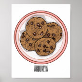 Cookie cartoon afbeelding chocolade chip poster (Voorkant)