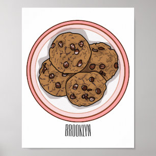 Cookie cartoon afbeelding chocolade chip poster