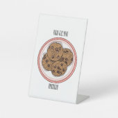 Cookie cartoon afbeelding chocolade chip reclamebord met voetstuk (Voorkant)