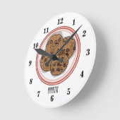 Cookie cartoon afbeelding chocolade chip ronde klok (Hoek)