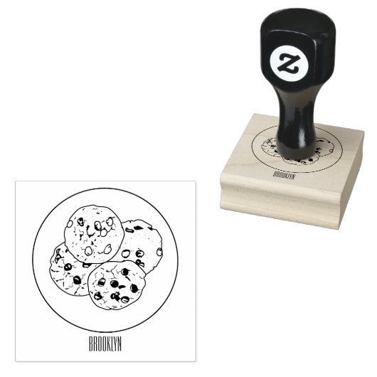 Cookie cartoon afbeelding chocolade chip rubberstempel (Gestempeld)