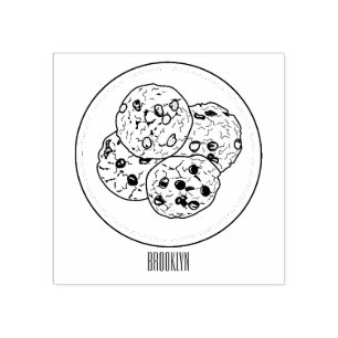 Cookie cartoon afbeelding chocolade chip rubberstempel