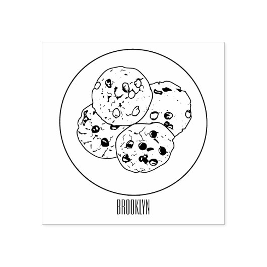 Cookie cartoon afbeelding chocolade chip rubberstempel (Afrduk)