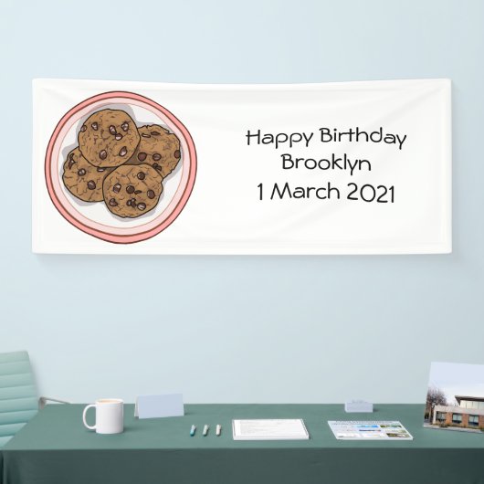 Cookie cartoon afbeelding chocolade chip spandoek (Beurs)
