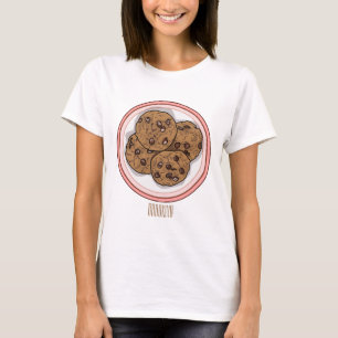Cookie cartoon afbeelding chocolade chip t-shirt