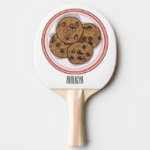 Cookie cartoon afbeelding chocolade chip tafeltennisbatje (Voorkant)