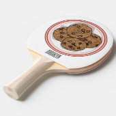 Cookie cartoon afbeelding chocolade chip tafeltennisbatje (Voorkant Gekanteld)
