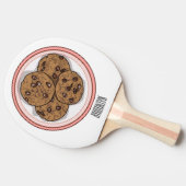 Cookie cartoon afbeelding chocolade chip tafeltennisbatje (Zijkant)